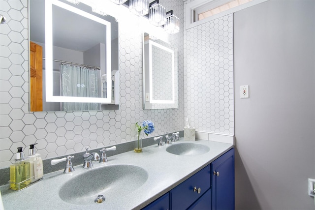 38 Balmoral Cres, White Plains, NY 10607 - full bath with backsplash and double vanity