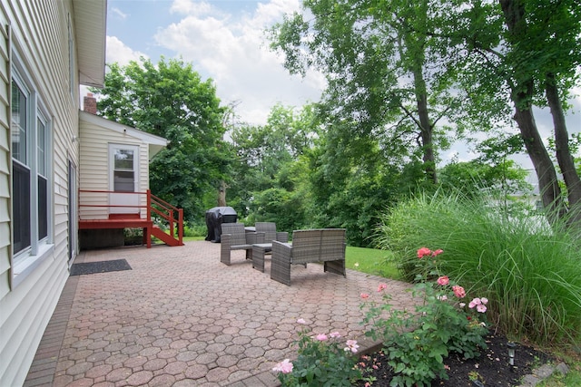 38 Balmoral Cres, White Plains, NY 10607 - view of patio / terrace featuring an outdoor hangout area and area for grilling