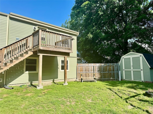 312 Coldenham Rd, Walden, NY 12586 - view of yard with a shed, a wooden deck, and stairs