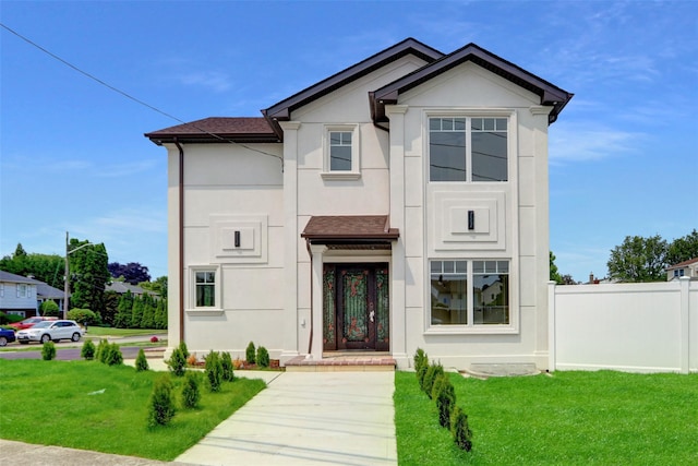 10 Locust St, Hicksville, NY 11801 - view of front of home featuring stucco siding and a shingled roof