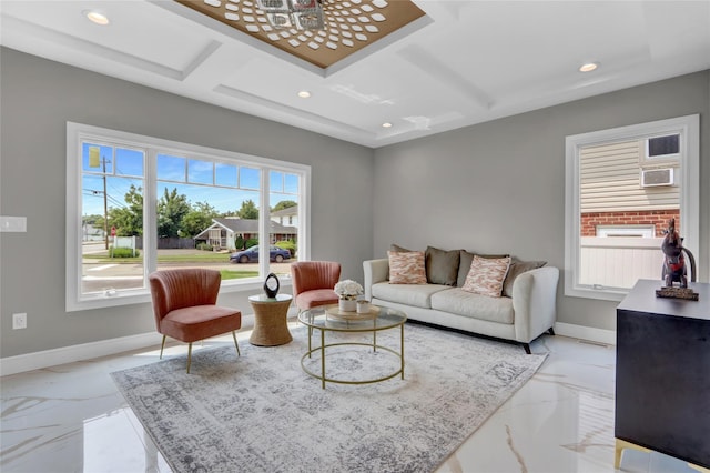 10 Locust St, Hicksville, NY 11801 - living area featuring recessed lighting and marble finish floors
