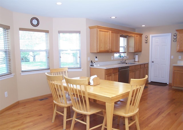 54 Gatelot Ave, Lake Ronkonkoma, NY 11779 - dining room with light wood-style floors and recessed lighting