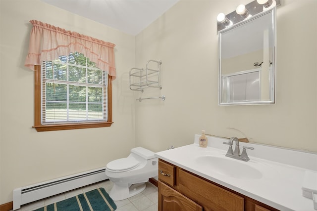 561 Toleman Rd, Rock Tavern, NY 12575 - bathroom with a baseboard radiator, vanity, and tile patterned floors
