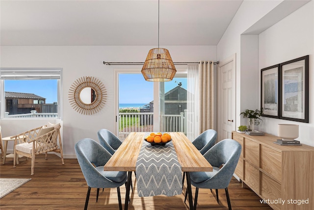 100 Deforest Rd Unit 701, Montauk, NY 11954 - dining space with dark wood-style flooring