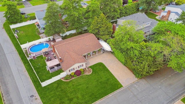 1 Angelica Ct, West Babylon, NY 11704 - aerial view of a pool