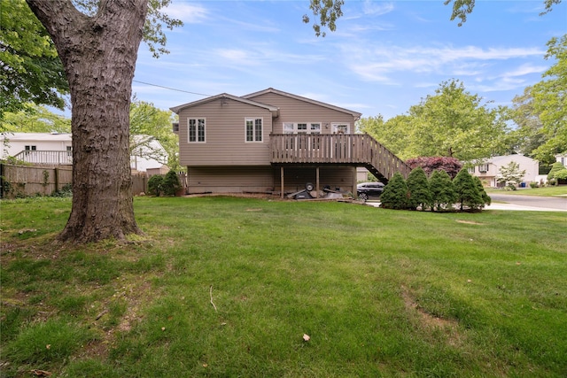 22 Pomper Dr, East Northport, NY 11731 - back of property featuring a deck and stairway