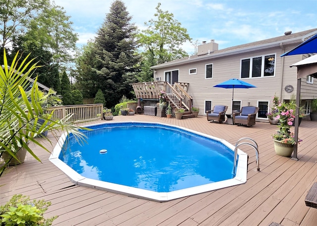 1778 Spur Dr S, Islip, NY 11751 - view of pool featuring a deck and stairway