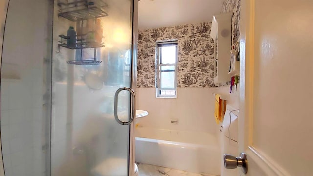 67-38 108st St Unit A53, Forest Hills, NY 11375 - bathroom featuring a shower with shower door and a tub