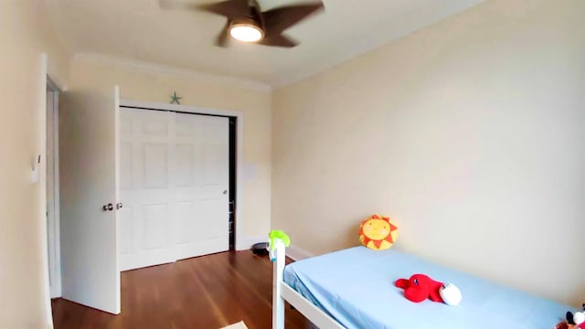 67-38 108st St Unit A53, Forest Hills, NY 11375 - bedroom with wood finished floors and a ceiling fan