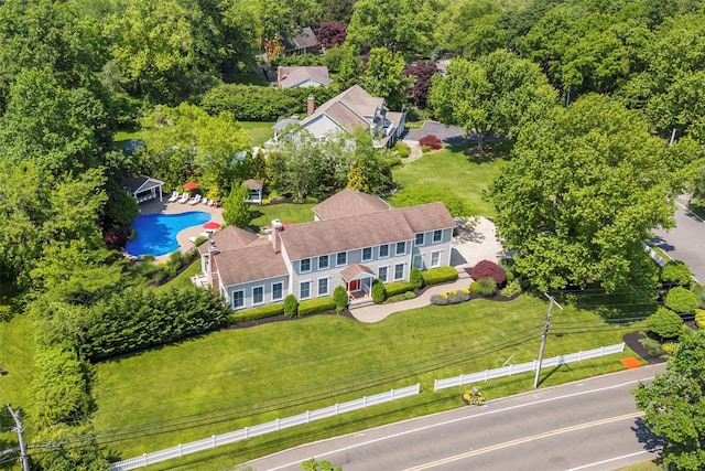 16 Dyke Rd, Setauket, NY 11733 - drone / aerial view of a pool area