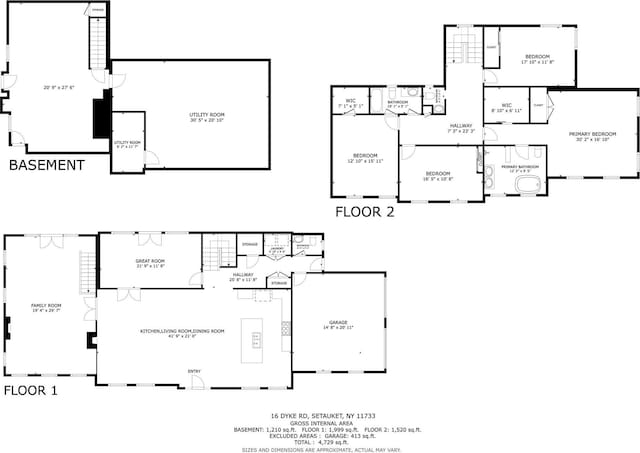 16 Dyke Rd, Setauket, NY 11733 - view of floor plan / room layout