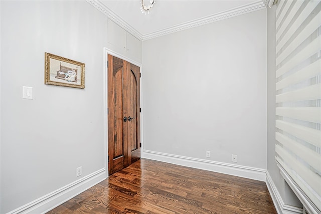 237 Eldridge St Unit 3 & 4, New York Manhattan, NY 10002 - spare room featuring crown molding and dark wood-style flooring