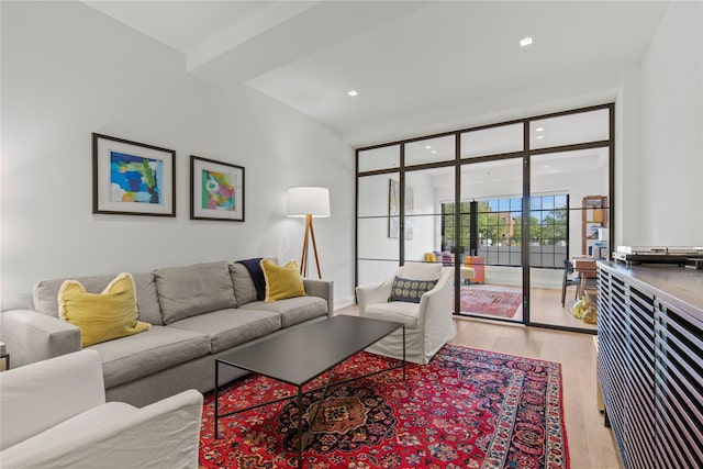 100 Pondfield Rd Unit 2B, Bronxville, NY 10708 - living area featuring light wood-style floors and recessed lighting