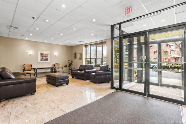 1374 Midland Ave Unit Ph07, Bronxville, NY 10708 - lobby with a drop ceiling and recessed lighting