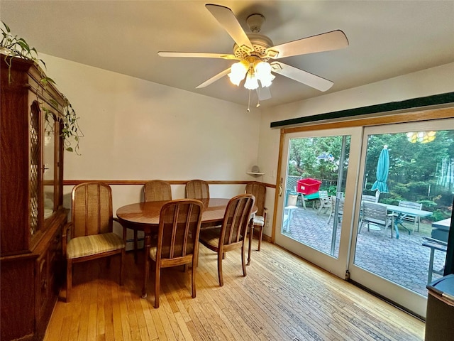 166 W 2nd St, West Islip, NY 11795 - dining area with light wood finished floors and ceiling fan