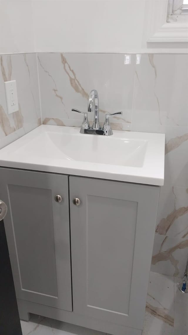 6 Hillcrest Trl, Monroe, NY 10950 - bathroom with marble finish flooring, vanity, and tile walls