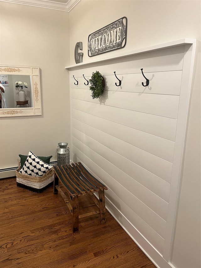 5 Odell Dr, Stony Point, NY 10980 - mudroom with ornamental molding and dark wood-style floors