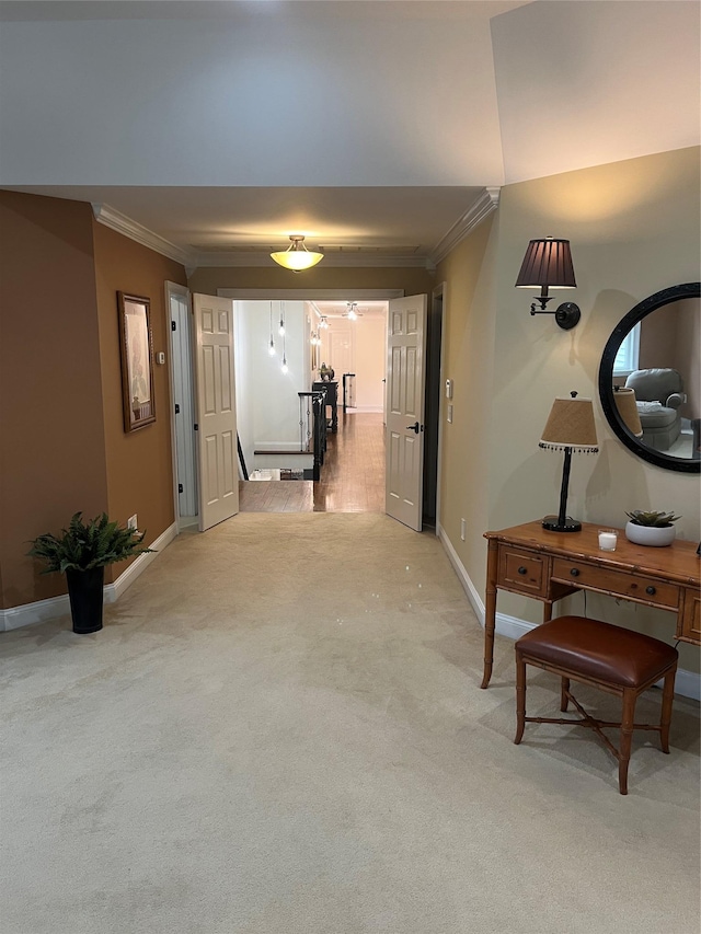 5 Odell Dr, Stony Point, NY 10980 - corridor with crown molding and light carpet