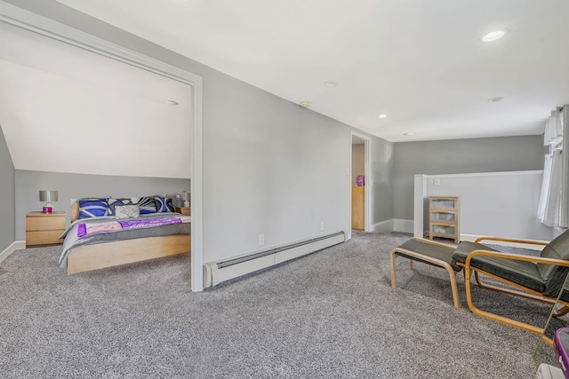 42 S Montague St, Valley Stream, NY 11580 - sitting room with a baseboard heating unit, carpet flooring, and recessed lighting