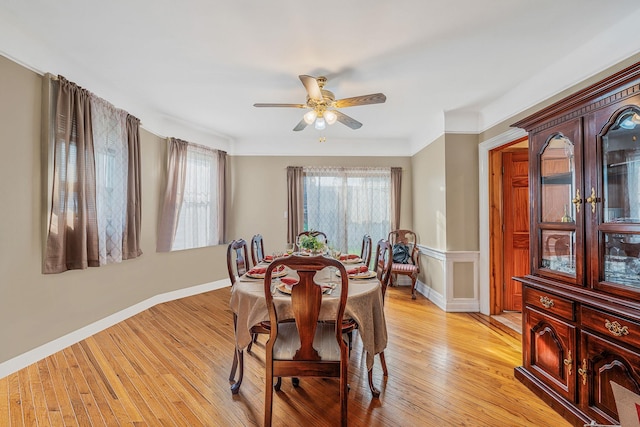 42 S Montague St, Valley Stream, NY 11580 - dining space with healthy amount of natural light, ceiling fan, and light wood-type flooring