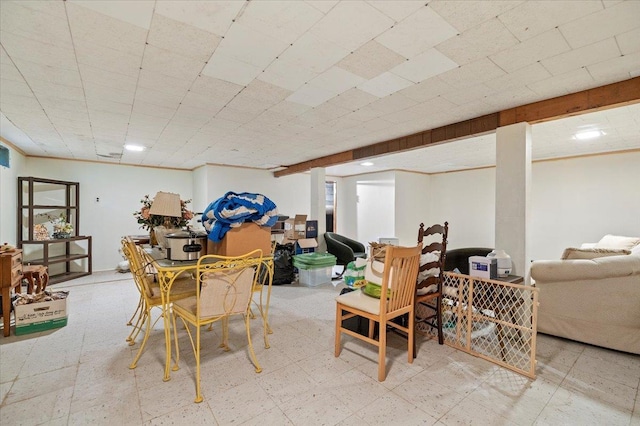 241 Hampton St, East Hampton, NY 11963 - dining room featuring tile patterned floors