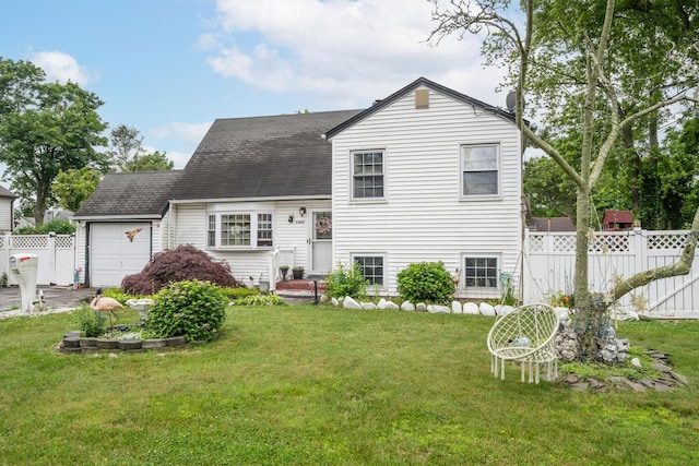 1464 Potter Blvd, Bay Shore, NY 11706 - back of house with an attached garage and a shingled roof