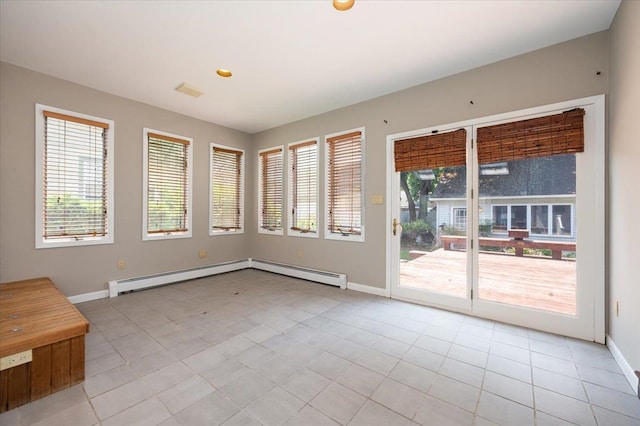 403 S 1st St, Lindenhurst, NY 11757 - empty room with tile patterned floors and a baseboard radiator