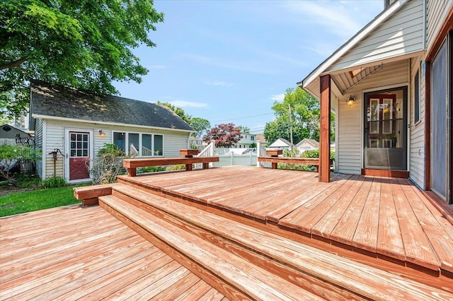 403 S 1st St, Lindenhurst, NY 11757 - view of wooden terrace