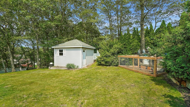 59 Lidge Dr, Farmingville, NY 11738 - view of yard featuring a storage unit and view of scattered trees