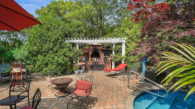 59 Lidge Dr, Farmingville, NY 11738 - view of patio featuring a pergola