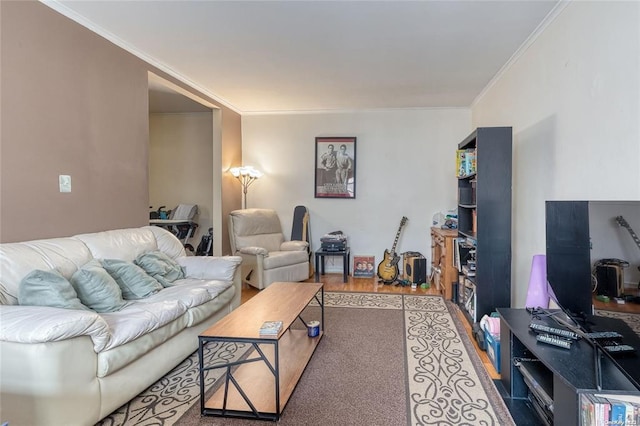 67-66 108th St Unit A58, Forest Hills, NY 11375 - living room with ornamental molding and wood finished floors