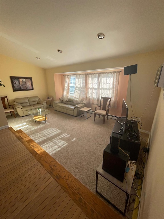 3-15 127th St, College Point, NY 11356 - living area featuring carpet floors and recessed lighting