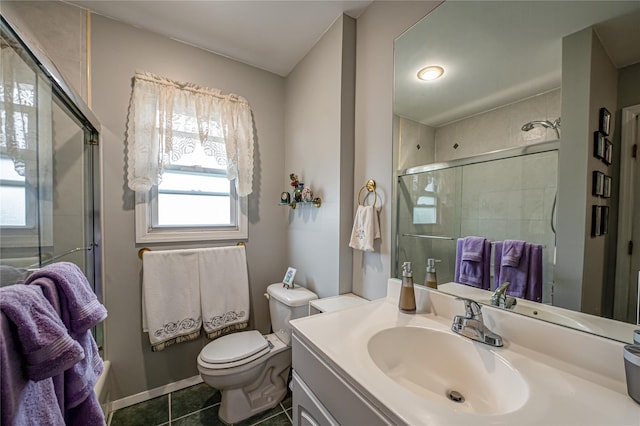 510 S Great Neck Rd, Copiague, NY 11726 - bathroom featuring an enclosed shower, vanity, and tile patterned flooring