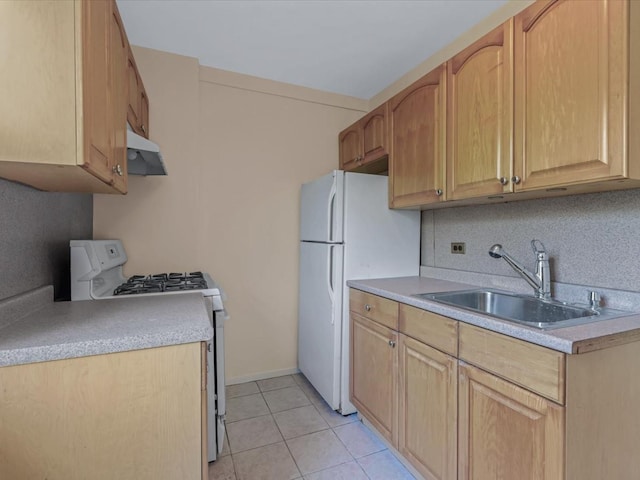 5500 Fieldstone Unit 4Ii, Bronx, NY 10471 - kitchen featuring white appliances, under cabinet range hood, light countertops, and light tile patterned flooring