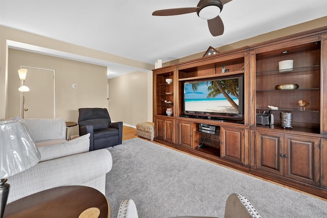 505 Central Ave Unit 408, White Plains, NY 10606 - living area featuring a ceiling fan and wood finished floors