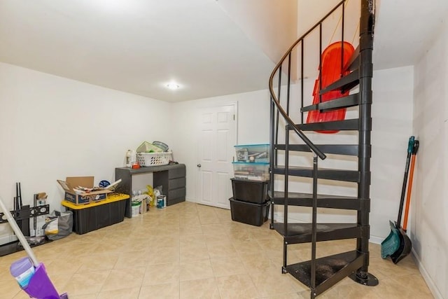 118 Pine Neck Ave, East Patchogue, NY 11772 - stairs with tile patterned floors