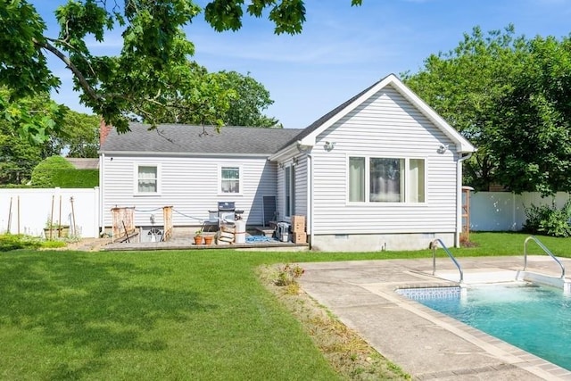 118 Pine Neck Ave, East Patchogue, NY 11772 - rear view of property featuring a patio area, crawl space, and a fenced backyard