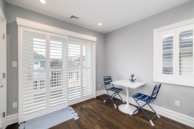 87 Arizona Ave, Long Beach, NY 11561 - home office with dark wood finished floors and recessed lighting