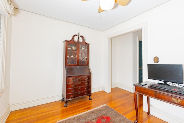 136 Sturges St, Staten Island, NY 10314 - office space with wood finished floors and a ceiling fan