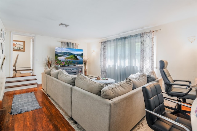 63 Lake Walton Rd, Wappingers Falls, NY 12590 - living area featuring baseboard heating and wood finished floors