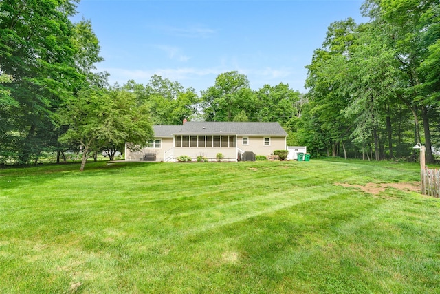 63 Lake Walton Rd, Wappingers Falls, NY 12590 - back of house with a yard and a chimney