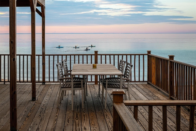 22 Creek Rd, Wading River, NY 11792 - deck at dusk with a water view