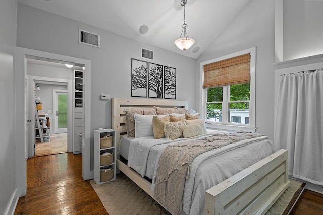 41 River Rd, Nyack, NY 10960 - bedroom featuring vaulted ceiling and hardwood / wood-style floors