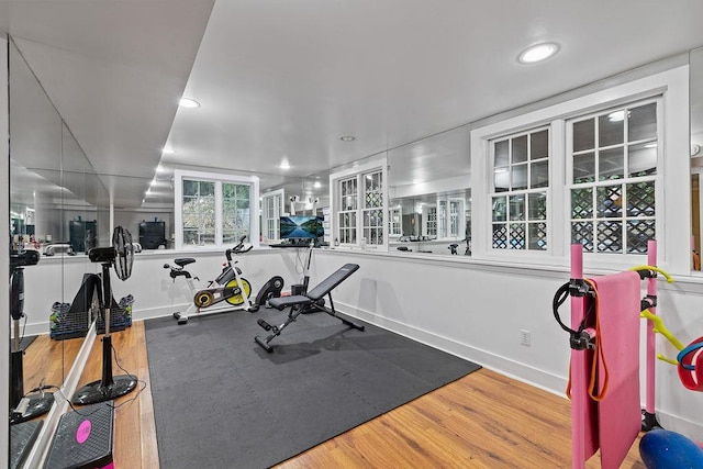 41 River Rd, Nyack, NY 10960 - exercise area with recessed lighting and wood finished floors
