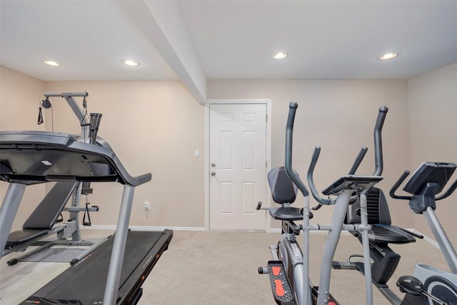 2508 Centre Ave, Bellmore, NY 11710 - exercise room featuring recessed lighting and carpet