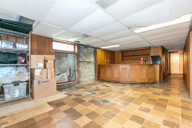 11 Webb Hill Rd, Great Neck, NY 11020 - below grade area featuring light floors and a paneled ceiling