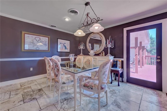 84 Highview Ave, Nanuet, NY 10954 - dining room with stone tile flooring and ornamental molding