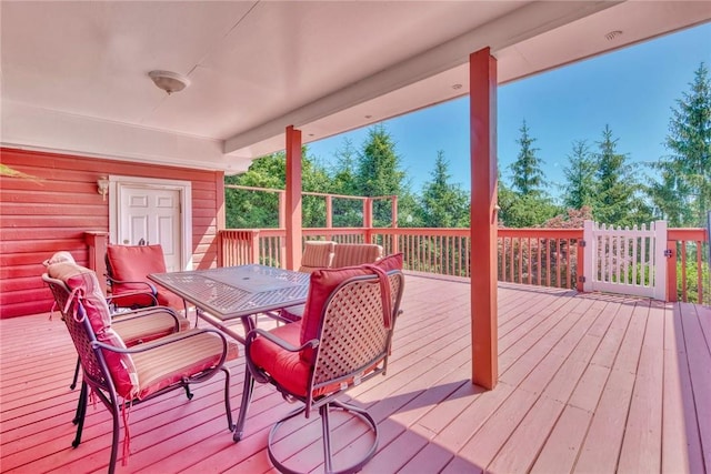 84 Highview Ave, Nanuet, NY 10954 - wooden terrace with outdoor dining area