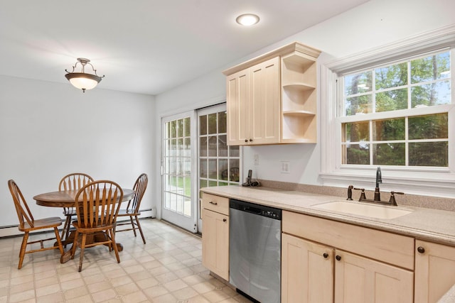 5 Seward Ln, Stony Brook, NY 11790 - kitchen with dishwasher, healthy amount of natural light, light countertops, and open shelves