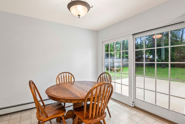 5 Seward Ln, Stony Brook, NY 11790 - dining space with light flooring and a baseboard heating unit
